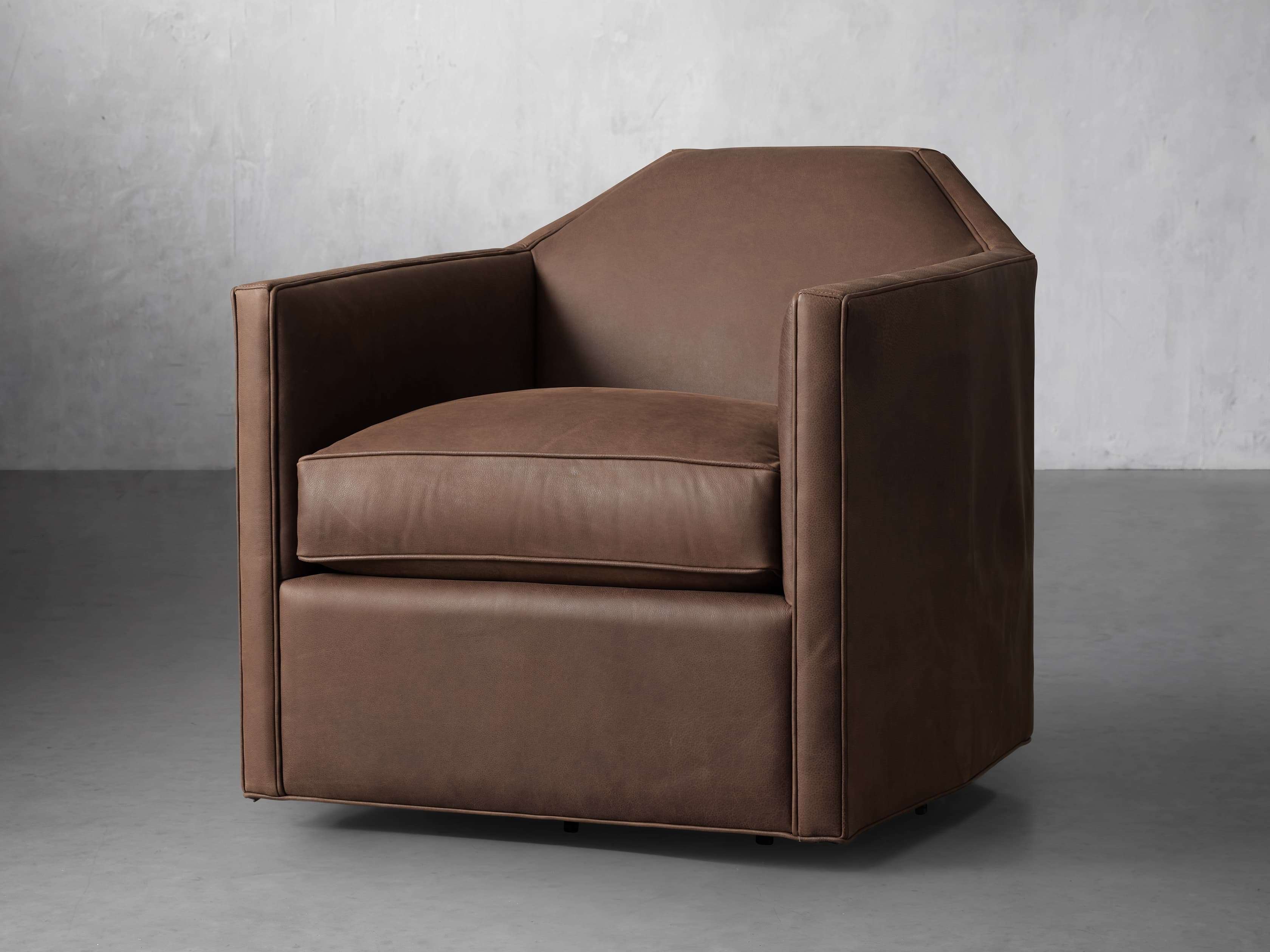 Marina Leather Swivel Chair - Arhaus