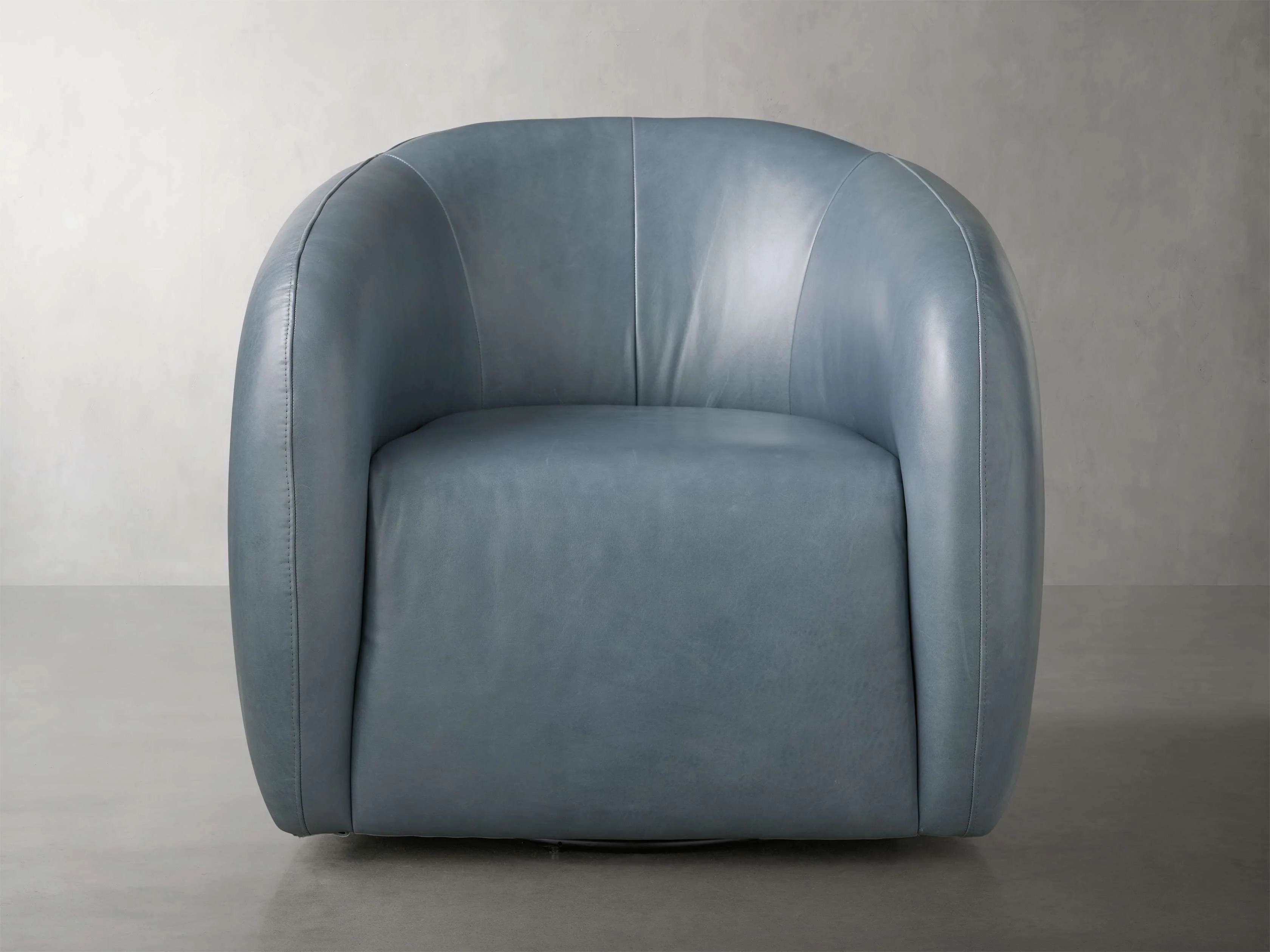 Fresno Leather Swivel Chair - Arhaus